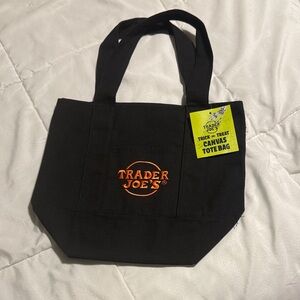 Trader Joe's Black Canvas Tote Bag